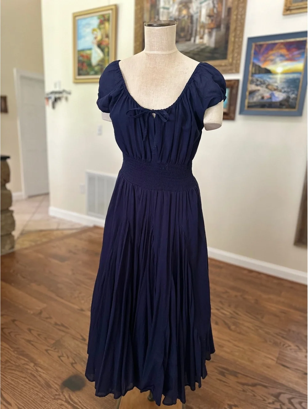 Navy Blue Cotton Philosophy Dress Size L